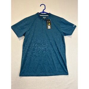 Prince Mens Tapered Collar Polo Teal Heather Tennis Shirt UPF 30 Small MPT11313